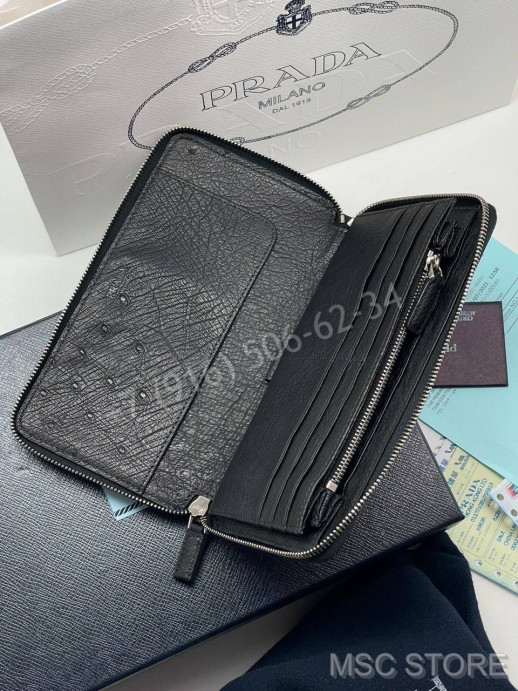 Кошелек Prada из кожи страуса 9984