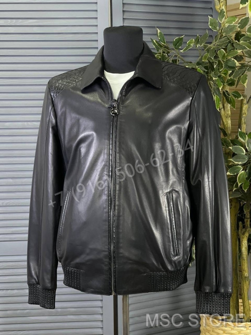 Кожаная куртка KITON со вставками кожи питона 9626