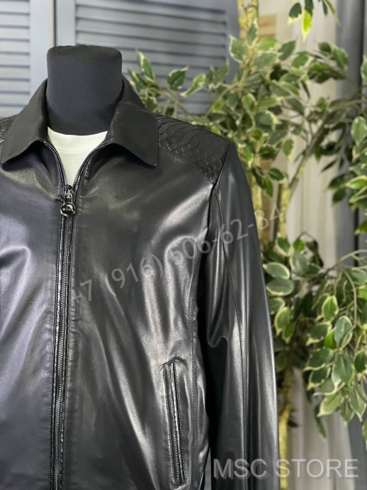 Кожаная куртка KITON со вставками кожи питона 9626