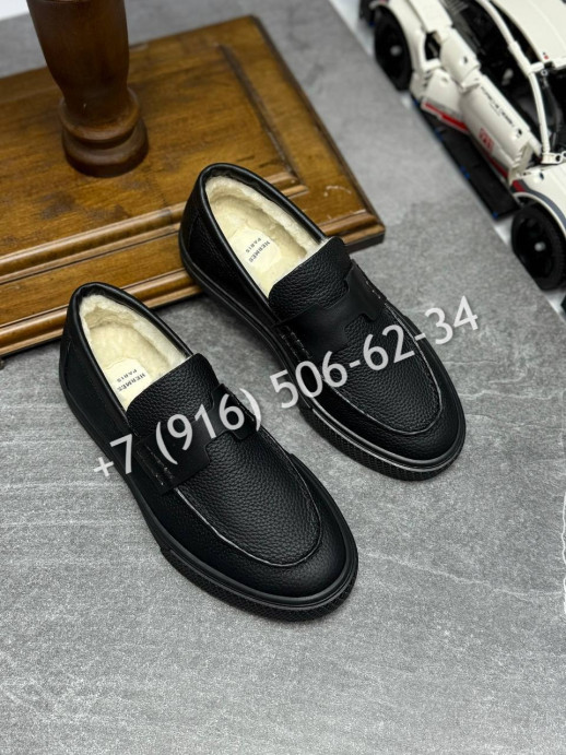 Лоферы Hermes на меху 16243 3 1