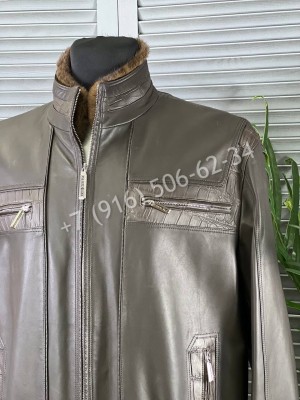 Кожаная куртка Stefano Ricci со вставками кожи крокодила 5440