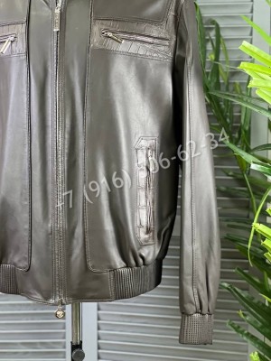 Кожаная куртка Stefano Ricci со вставками кожи крокодила 5440