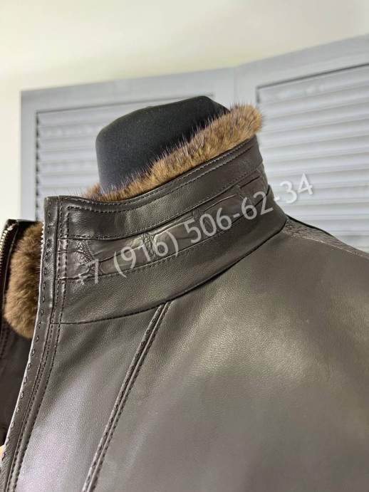 Кожаная куртка Stefano Ricci со вставками кожи крокодила 5440