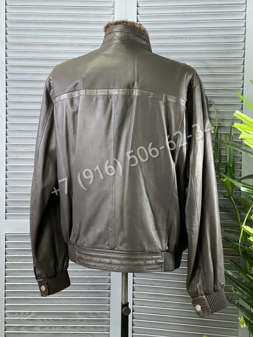 Кожаная куртка Stefano Ricci со вставками кожи крокодила 5440