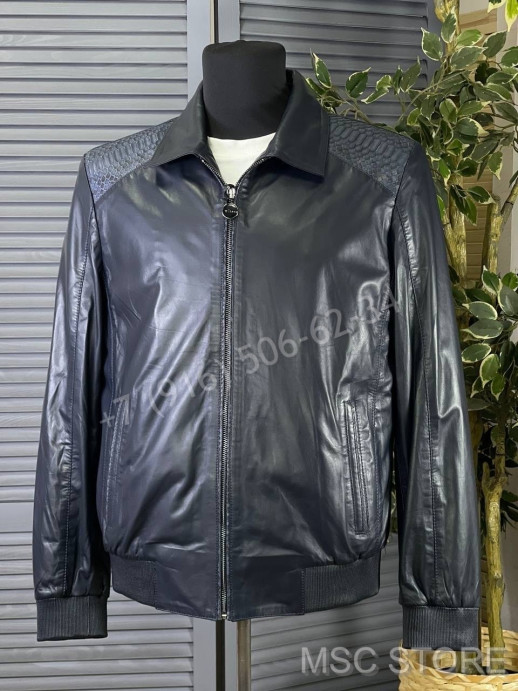 Кожаная куртка KITON со вставками кожи питона 9627