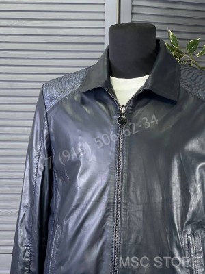 Кожаная куртка KITON со вставками кожи питона 9627