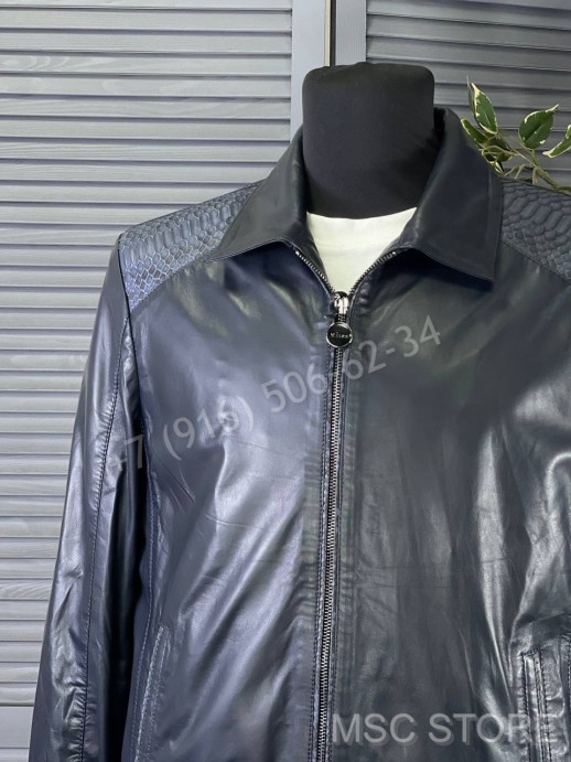 Кожаная куртка KITON со вставками кожи питона 9627
