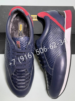 Кроссовки ZILLI из кожи питона на меху 22175 1