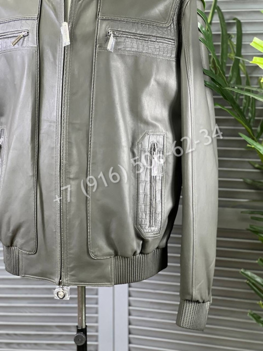 Кожаная куртка Stefano Ricci со вставками кожи крокодила 5441