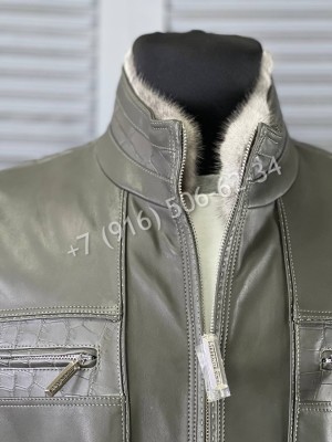 Кожаная куртка Stefano Ricci со вставками кожи крокодила 5441