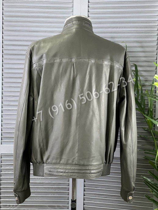 Кожаная куртка Stefano Ricci со вставками кожи крокодила 5441