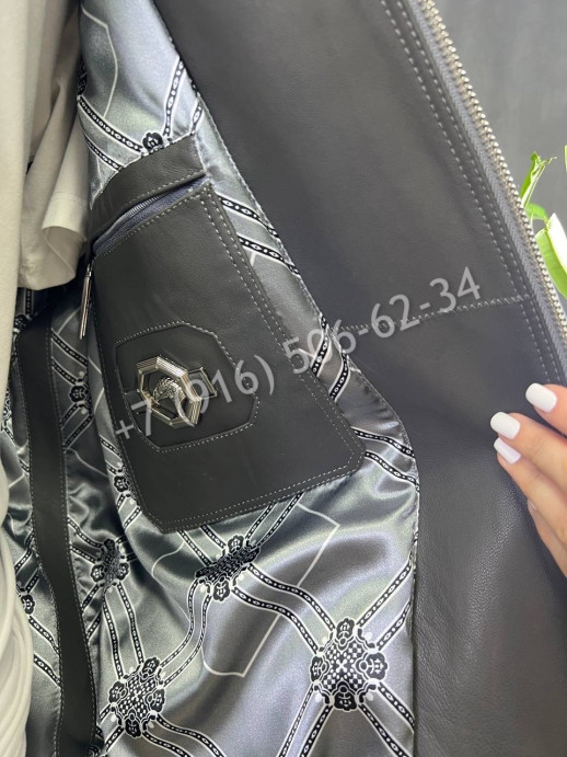 Кожаная куртка Stefano Ricci со вставками кожи крокодила 5441