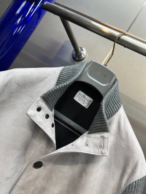 Куртка замшевая комбинированная Brunello Cucinelli 28503 1