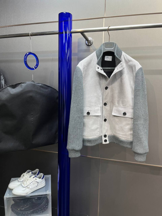 Куртка замшевая комбинированная Brunello Cucinelli 28503 1