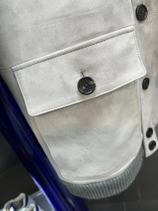 Куртка замшевая комбинированная Brunello Cucinelli 28503 1