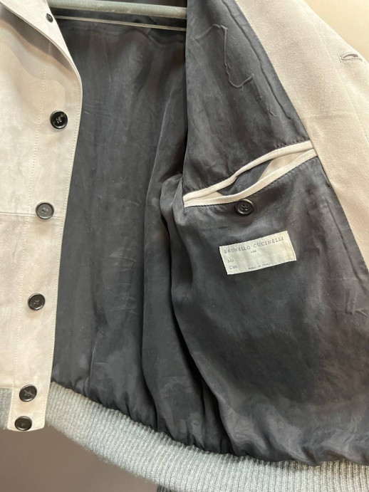 Куртка замшевая комбинированная Brunello Cucinelli 28503 1