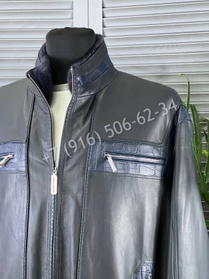 Кожаная куртка Stefano Ricci со вставками кожи крокодила 5442