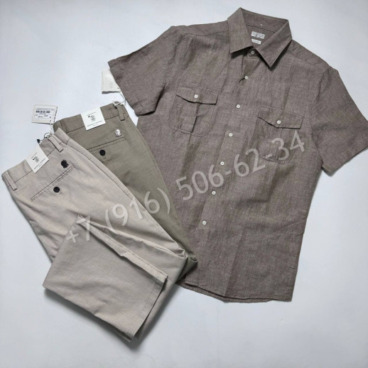 Рубашка из льна Brunello Cucinelli 27545