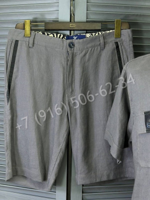 Костюм из льна  Angelo Galasso со вставками из кожи крокодила 17764