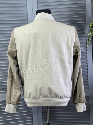 Куртка бомбер Brunello Cucinelli с кожаными рукавами 19570