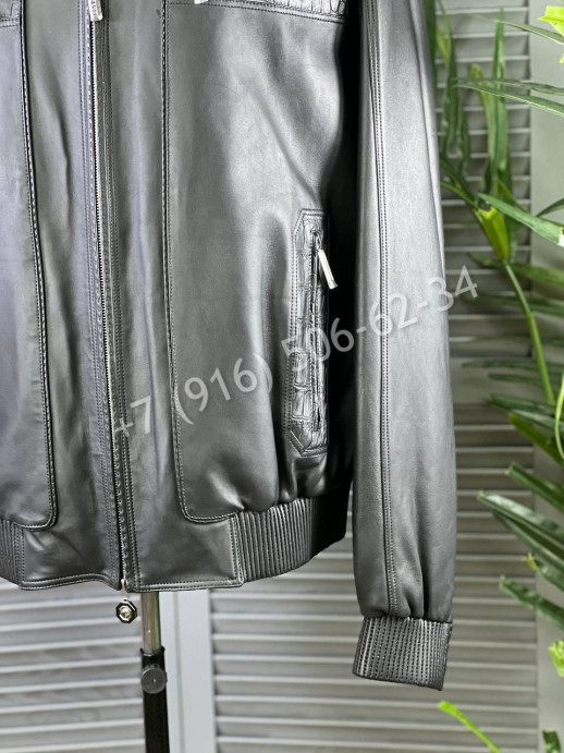 Кожаная куртка Stefano Ricci со вставками кожи крокодила 5443