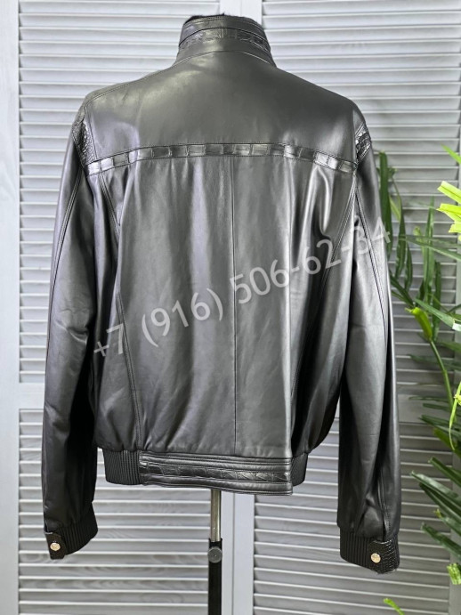 Кожаная куртка Stefano Ricci со вставками кожи крокодила 5443