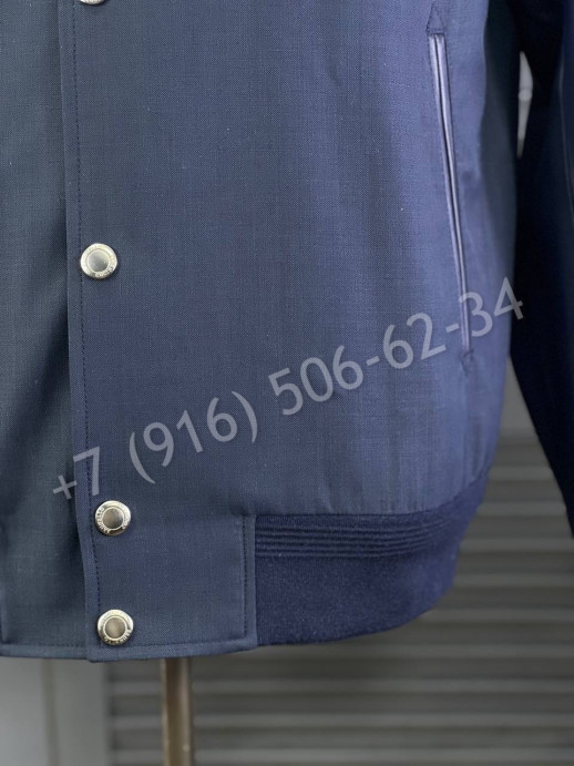 Куртка бомбер Brunello Cucinelli с кожаными рукавами 19571