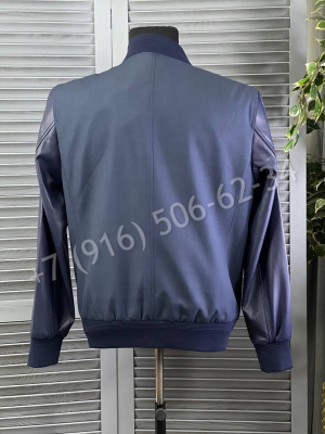 Куртка бомбер Brunello Cucinelli с кожаными рукавами 19571