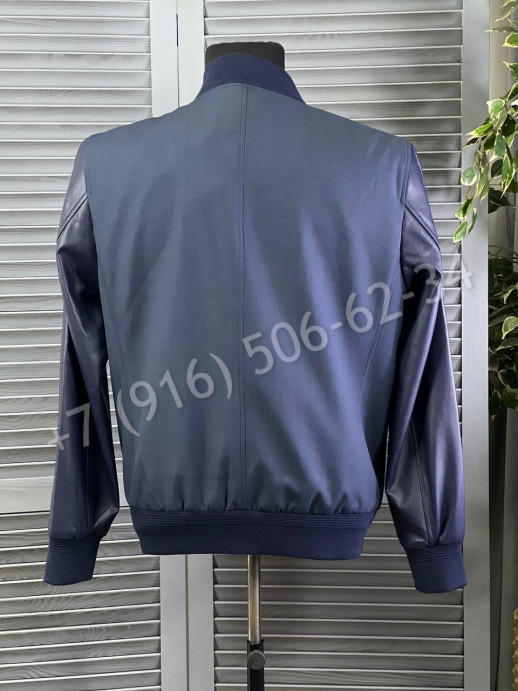 Куртка бомбер Brunello Cucinelli с кожаными рукавами 19571