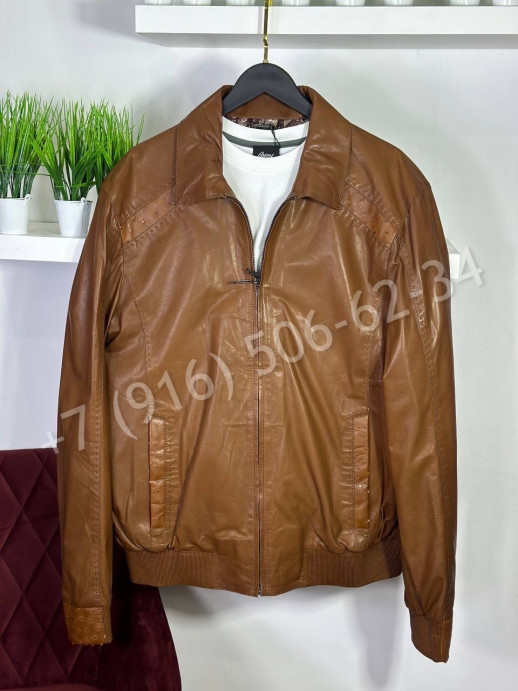 Кожаная куртка Stefano Ricci со вставками  кожи страуса 30246