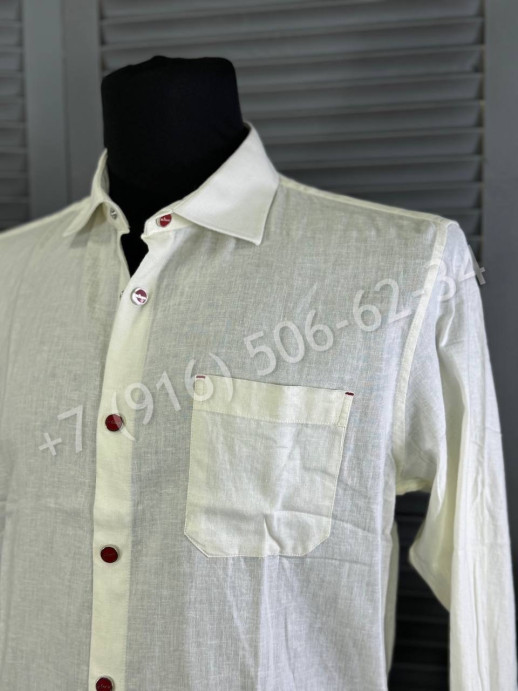 Рубашка из льна KITON 27346