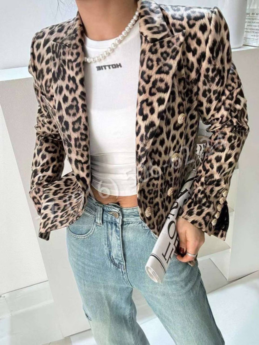 Пиджак кожаный Balmain 32760