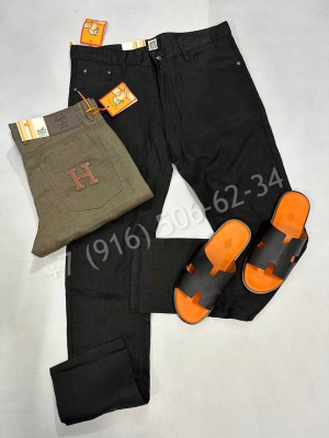 Льняные брюки Hermes 17573