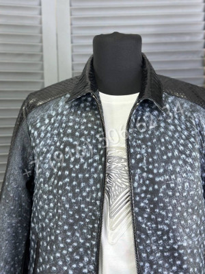 Кожаная куртка Stefano Ricci из кожи страуса и питона 16464