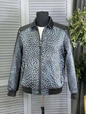 Кожаная куртка Stefano Ricci из кожи страуса и питона 16464