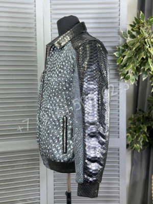 Кожаная куртка Stefano Ricci из кожи страуса и питона 16464