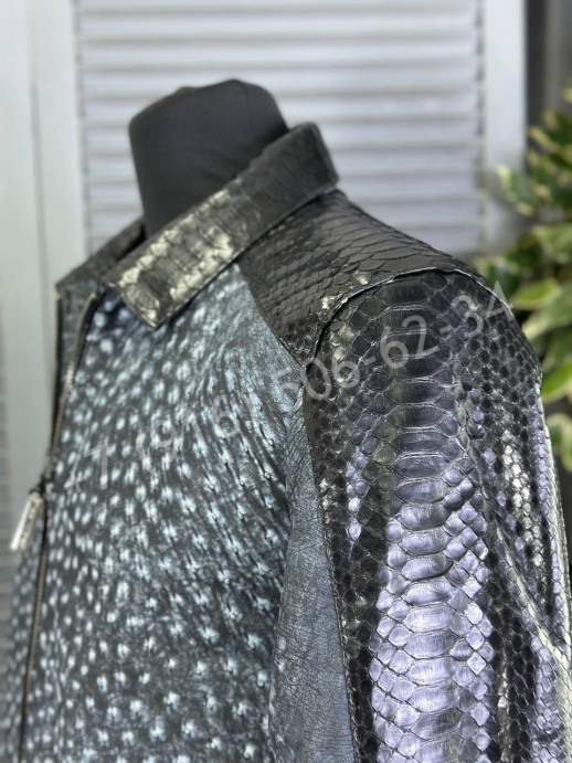 Кожаная куртка Stefano Ricci из кожи страуса и питона 16464