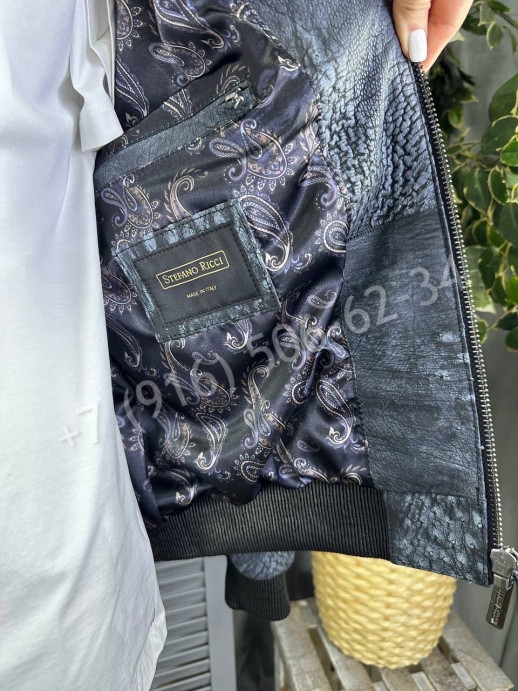 Кожаная куртка Stefano Ricci из кожи страуса и питона 16464