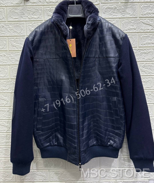 Куртка Loro Piana на меху с кожей крокодила 9228