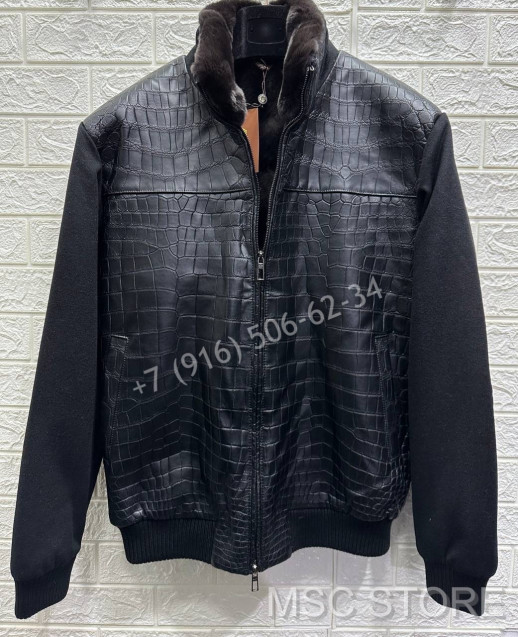 Куртка Loro Piana на меху с кожей крокодила 9229