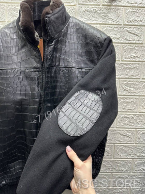 Куртка Loro Piana на меху с кожей крокодила 9229