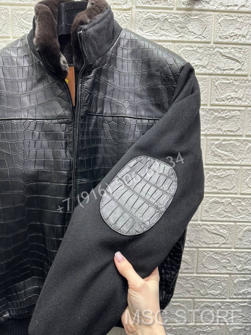 Куртка Loro Piana на меху с кожей крокодила 9229