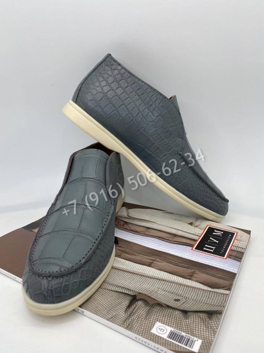 Лоферы Loro Piana из кожи крокодила 8009