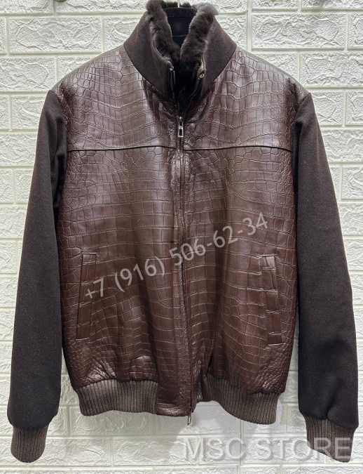 Куртка Loro Piana на меху с кожей крокодила 9230