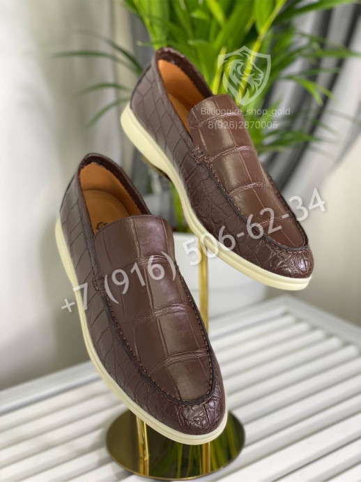 Лоферы Loro Piana из кожи крокодила 5791