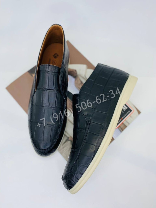 Лоферы Loro Piana из кожи крокодила 8010