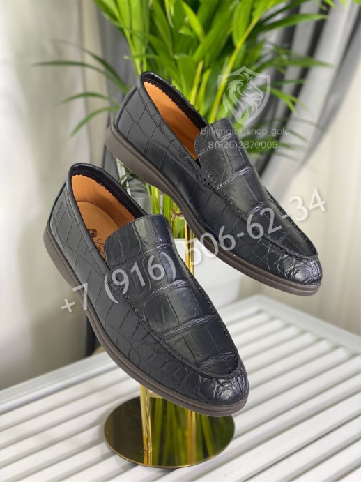 Лоферы Loro Piana из кожи крокодила 5792