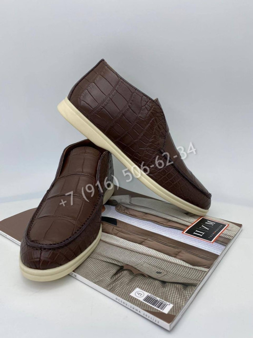 Лоферы Loro Piana из кожи крокодила 8011