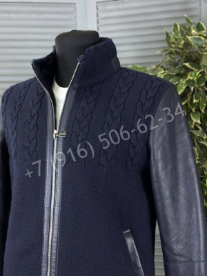 Комбинированная дубленка / кардиган с мехом внутри Brunello Cucinelli 20979