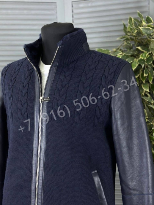 Комбинированная дубленка / кардиган с мехом внутри Brunello Cucinelli 20979